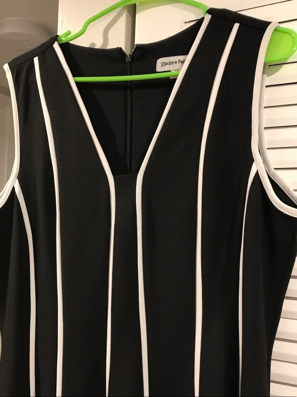 Shelby & Palmer Black Tank Top with White Pinstripes